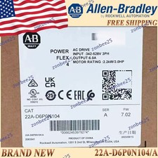 22A-D6P0N104/A New AB SER A Powerflex 4 AC Drive 3HP Surplus US Stock