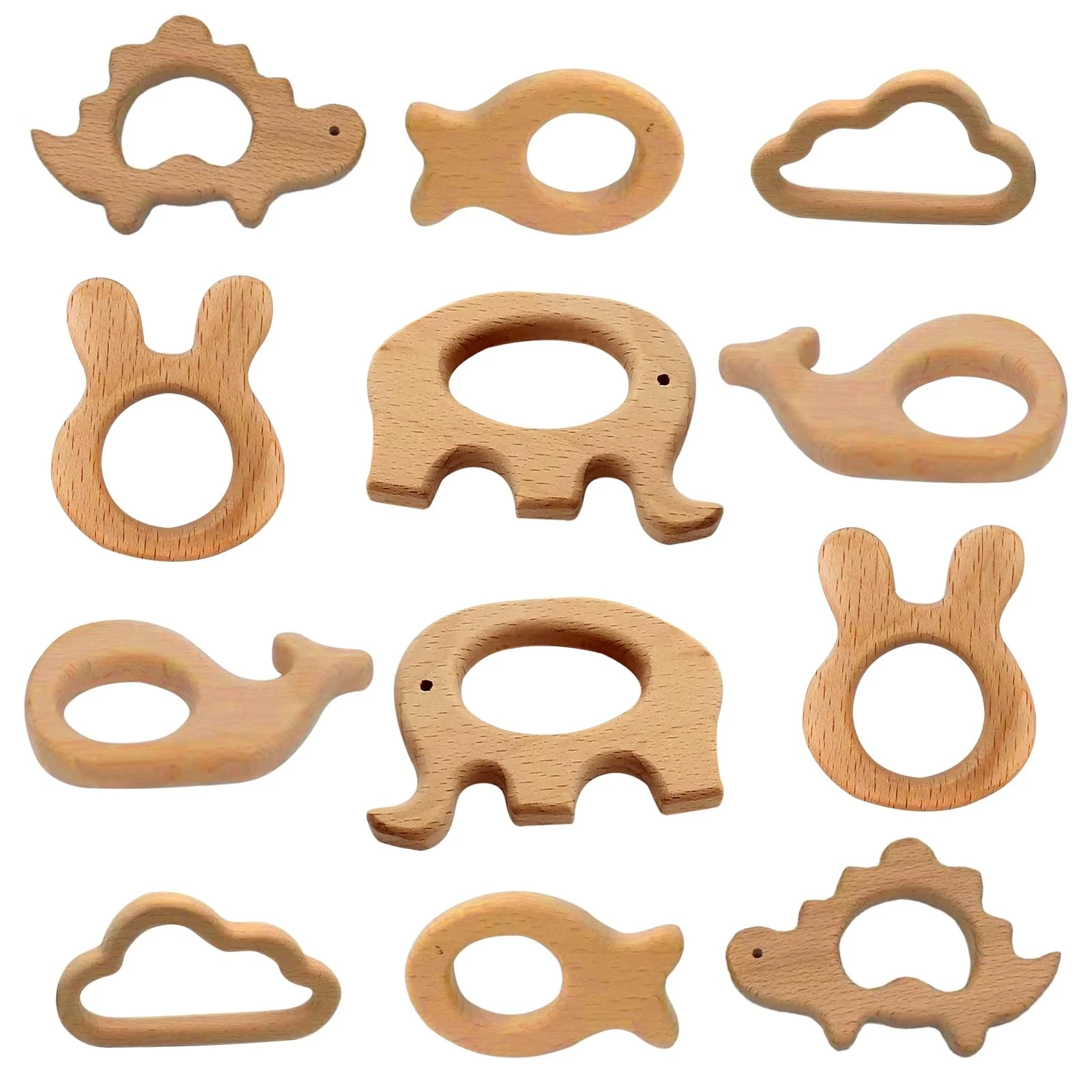 12-Pcs Baby Teether Toys,Wooden Teethers for Babies - Wooden Animal Toys, Tee...
Opens in a new wind