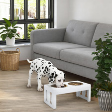 Elevated Dog Bowls Stand with Stainless Steel Bowls for Medium Large Dogs