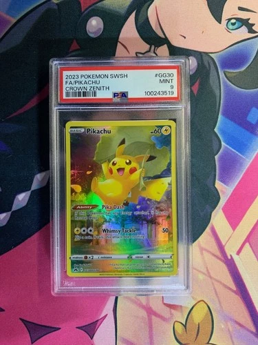 2023 POKEMON SWORD & SHIELD CROWN ZENITH #GG30 FULL ART/PIKACHU PSA 9
