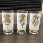 Libbey Federal Regency Gold Eagle Frosted Glasses Set of 3 Vintage