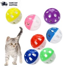 12PCS Colorful Jingle Cat Toy Balls - 4CM Interactive Balls for Playful Cats