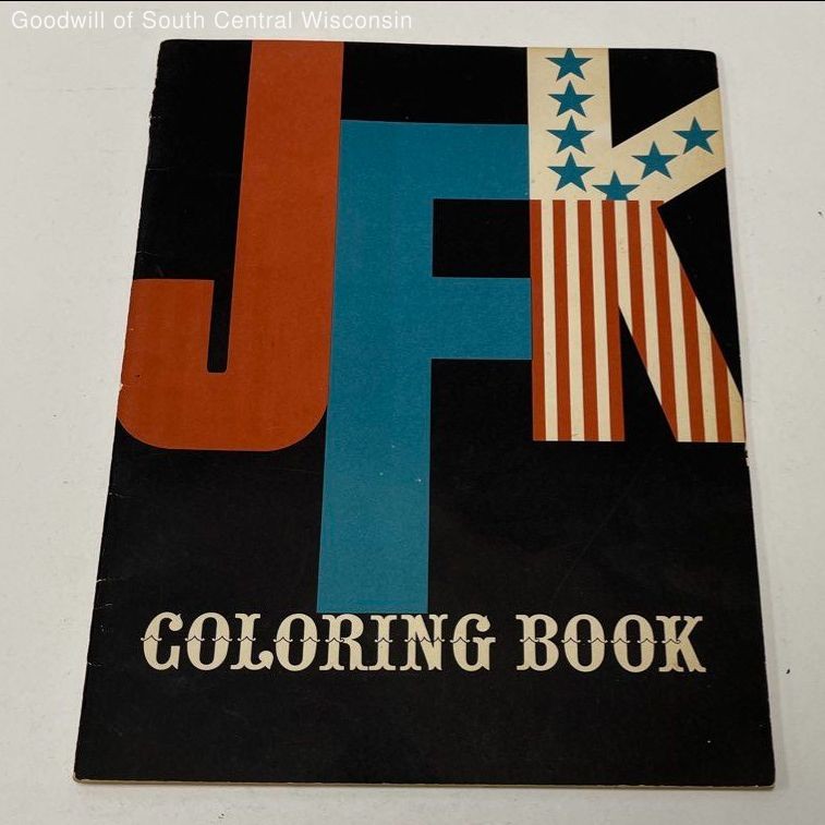 Vintage 1962 Jfk Coloring Book Kanrom Inc. Political Memorabilia