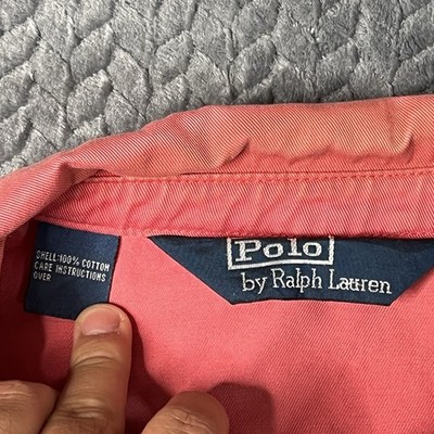 Vintage 90's Polo Ralph Lauren Salmon Red Harrington Jacket Size