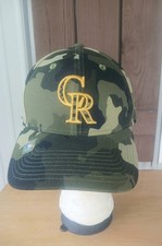 New Era 39thirty Green Camo Colorado Rockies Sz S/M. Fitted Baseball Cap EUC