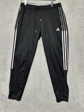 Adidas Pants Mens L Black Aeroready Primegreen Three Stripes Athletic Ankle Zip