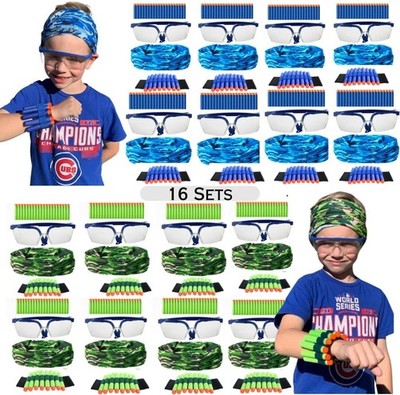 Fun 16 Set Nerf Party Kits with Darts, Masks & Goggles for Boys' Celebrations