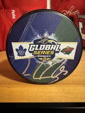 Marc Andre Fleury Minnesota Wild Signed 2023 NHL Global Series Puck