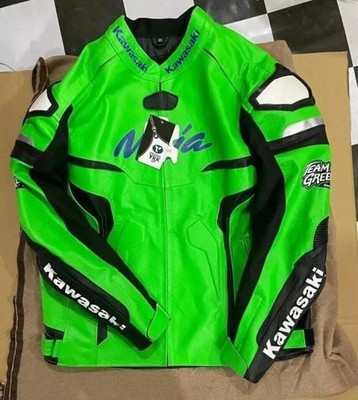 NEW Kawasaki Ninja Motorcycle Racing Biker Leather Jacket