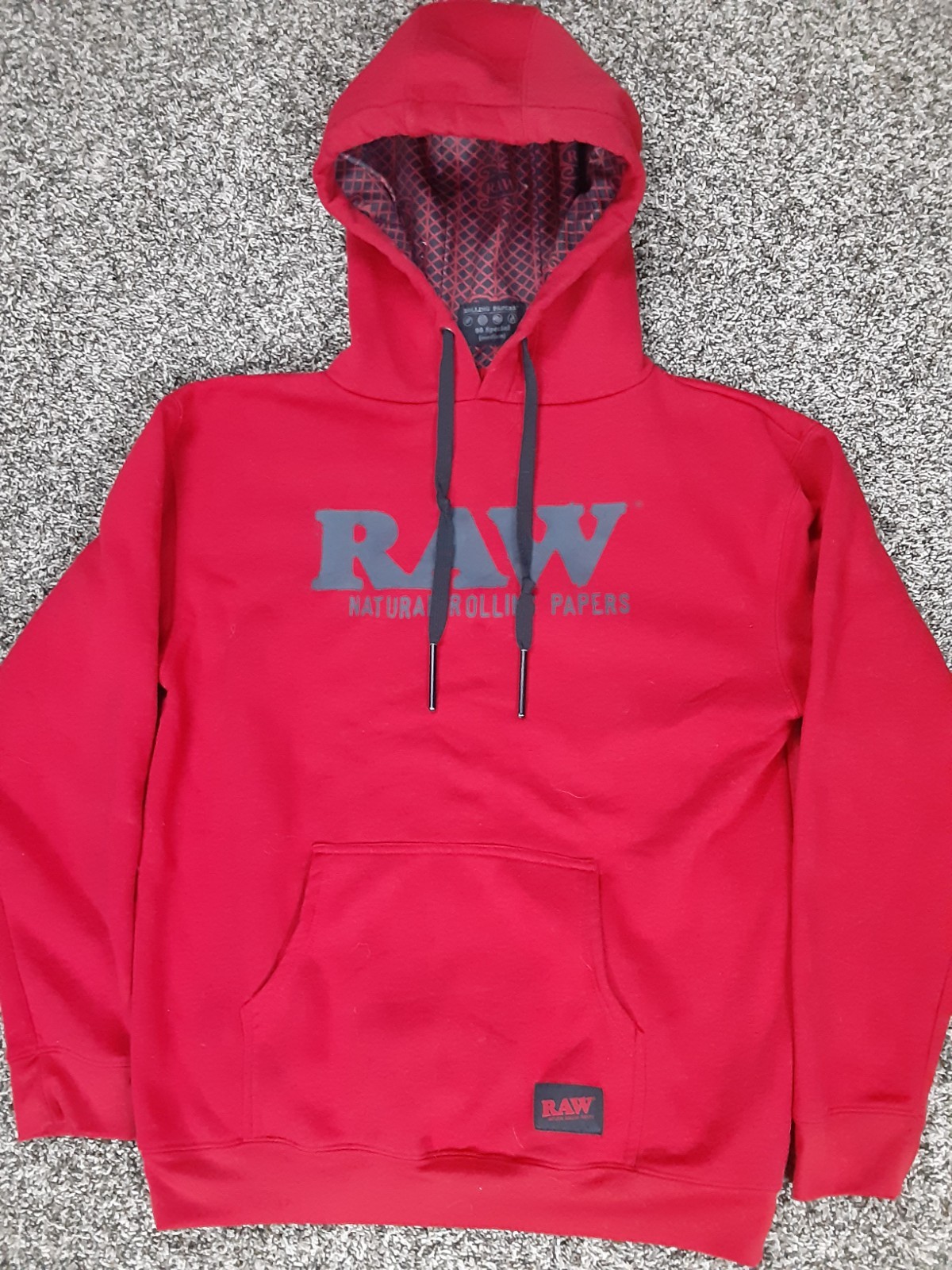 Raw Natural Rolling Papers Red Pullover Fleece Ho… - image 1