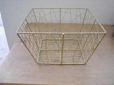 LOVELY GOLD WIRE / METAL STORAGE BASKET  7 " INCH WIDE X 4 1/4 " HIGH