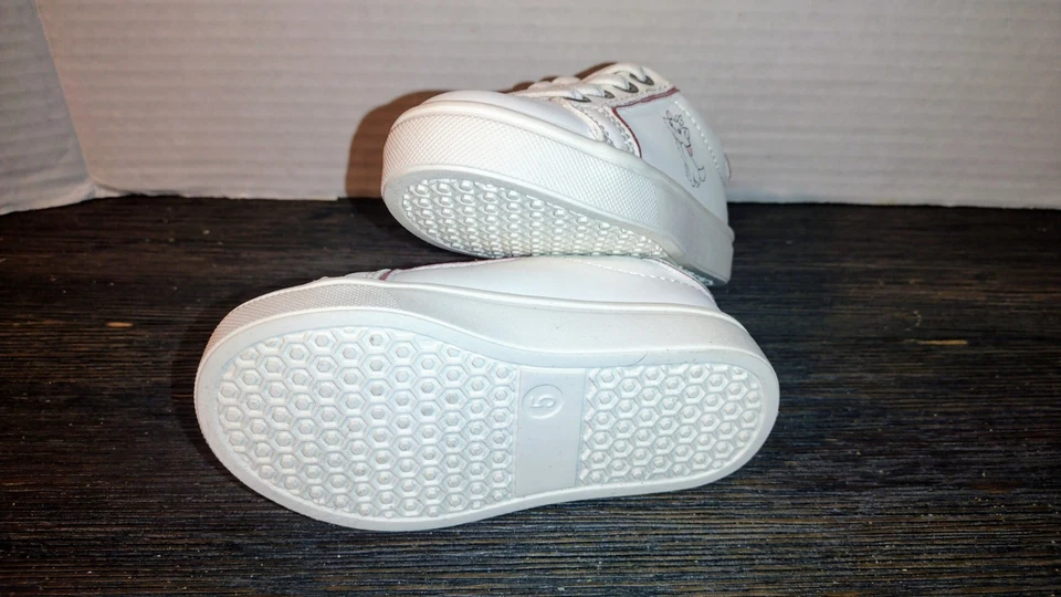 Zapatilla deportiva BABY Gap Disney Aristocats Marie blanca rosa ribete niño pequeño talla 5 Foto 3 de 4