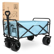 Foldable Wagon cart, all terrain wide wheels, heavy duty collapsible outdoor
