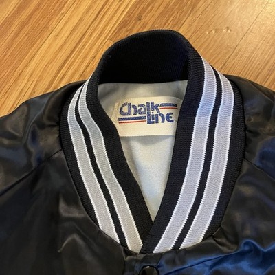 Vintage 1991 Oakland Raiders Jacket Men's L Black Chalk Line Satin