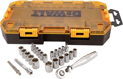#ad DEWALT Drive Socket Set SAE Metric 1 4 Inch Drive 25 Piece DWMT73805 $45.35