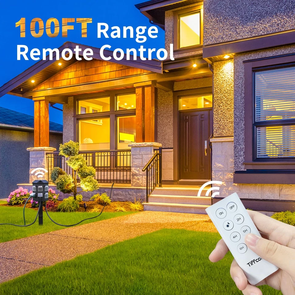 Outdoor Power Strip with 100FT Extension Cord, 100FT Remote Control, Dusk to ... - Image 3 of 4