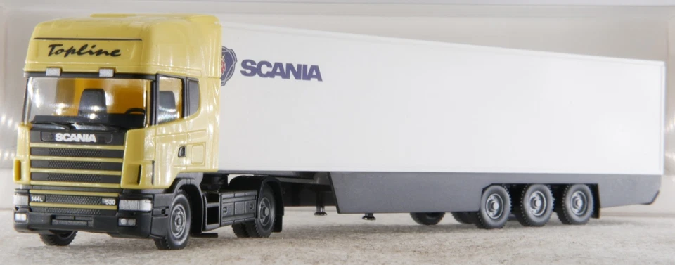 Wiking 1:87 Werbemodell A.S.S LKW Scania 144 Topline Koffer Sattelzug GK 8B OVP