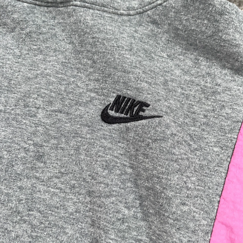 Chaqueta cortavientos Nike para mujer mediana M rosa gris icono choque pulóver logotipo retro Foto 3 de 4