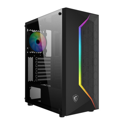 MSI Midi MAG VAMPIRIC 100R Gehäuse mit Glasfenster RGB (B/Tempered Glas/RGB Fan)