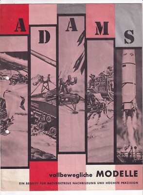 ADAMS VOLLBEWEGLICHE MODELLE, Kunststoff - Modelle, beb. Händler Katalog um 1960