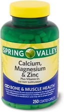 Spring Valley - Calcium Magnesium and Zinc, plus Vitamin D3, 250 Coated Caplets