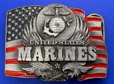 United States of America MARINES The Few Proud Brave Vintage 1991 Belt Buckle