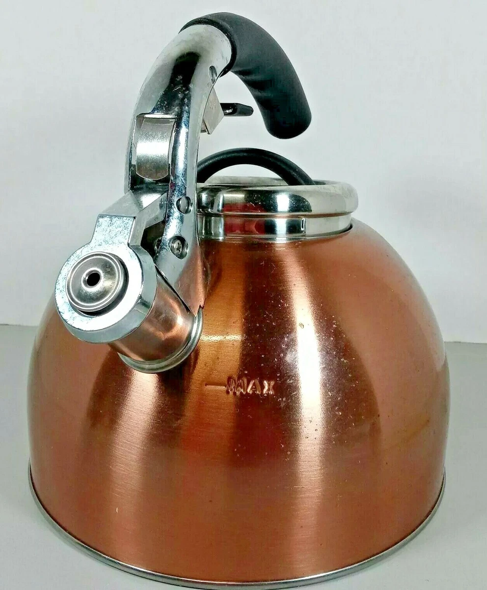 Primula Conner Copper Whistling Tea Kettle Tea Pot Kettle 2.5Qt Stainless  Steel