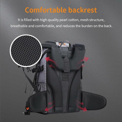 K&F concept camera backpack large waterproof for hiking DSLR with rain cover - Picture 7 of 11