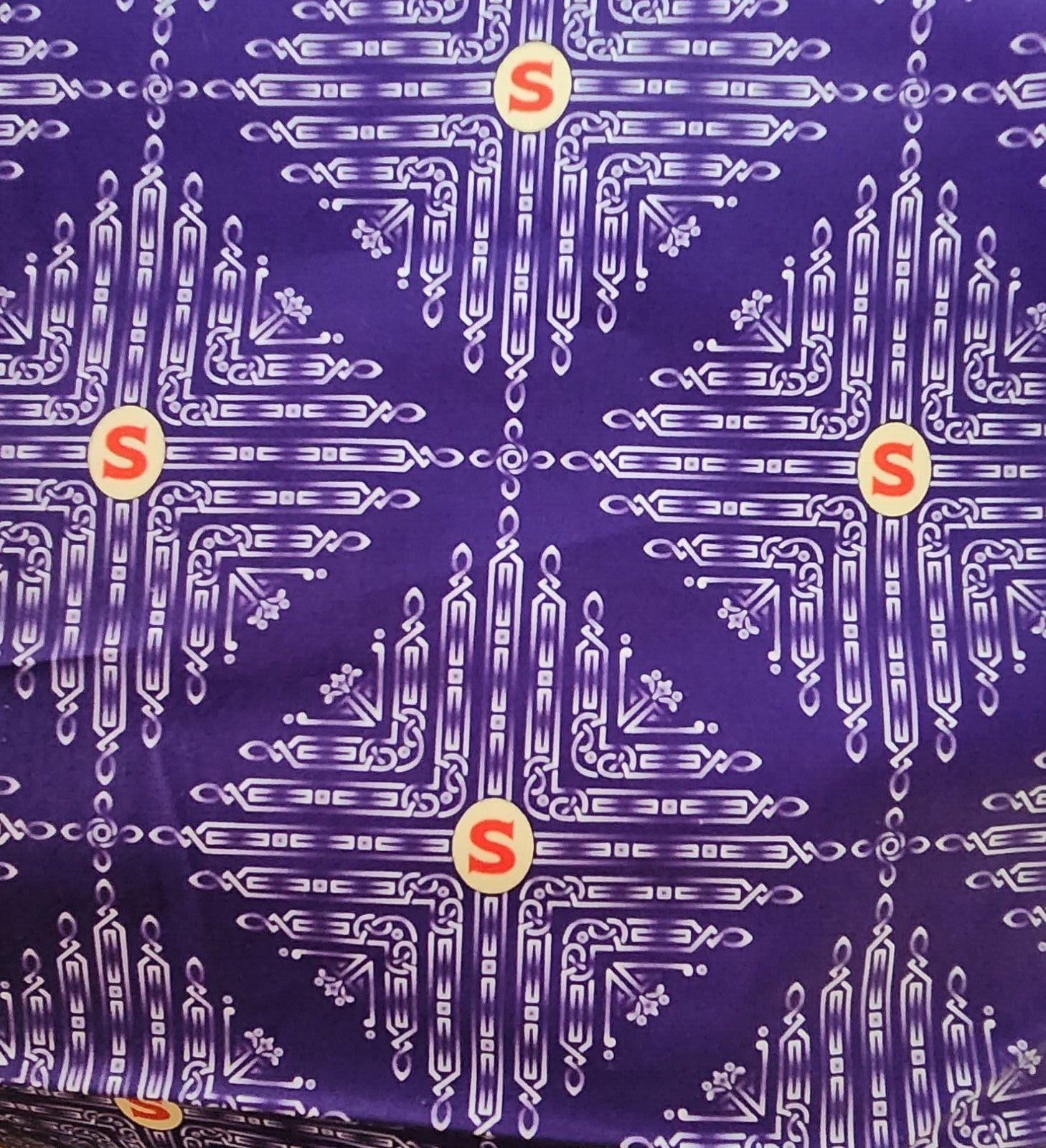 Featherweight Decal Design, Custom Print Purple Fabric 100% Cotton 58