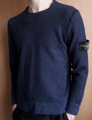Stone Island Pullover Wolle - Blau - Größe S
