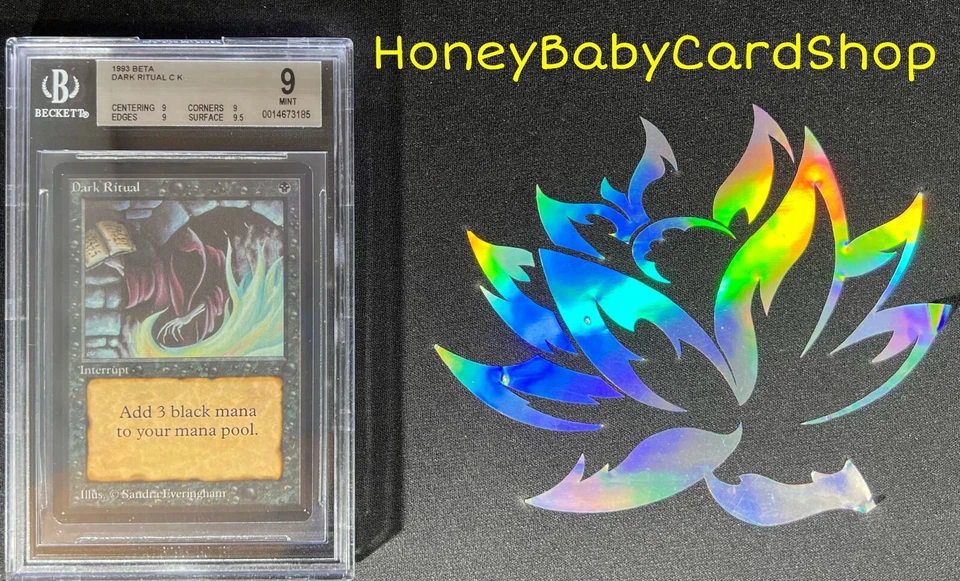 MTG Limited Edition Beta 1993 Dark Ritual BGS 9.0Q+ (Quad+) MINT OldSchool 93/94 - Image 4 of 4
