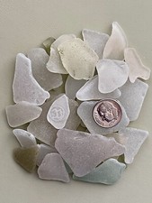 W 1179 Genuine Surf Tumbled Sea Glass/Mixed Tinges Frosted Beach Glass