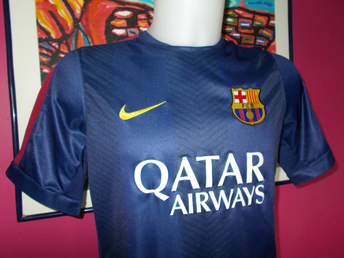 NIKE FC JERSEY BARCELONA BARCA L 42 QATAR Airways Last Worn 8 14 20
