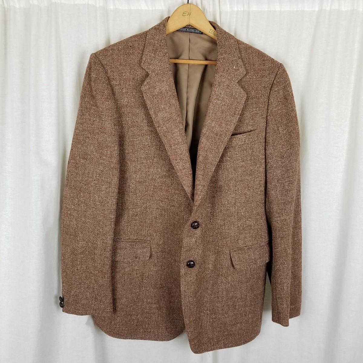 Vintage Selfridges London HARRIS Tweed Wool Blazer Sport Coat