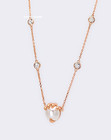 New 100% SWAROVSKI Rose Gold Dragon's Claw Crystal Pearl Necklace 5685774