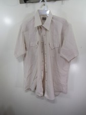 Mens Ely Cattleman Shirt Size 17 Tan Snap Up Front Short Sleeve Pockets
