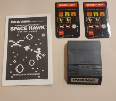 Lot De 2 Overlays Mattel Intellivision – Space Hawk 1981, Bon état