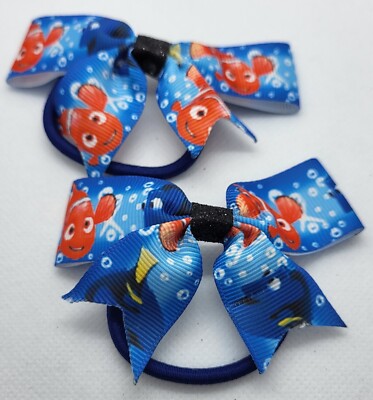 Mädchen Disney Findet Nemo blau Handarbeit Haarschleife Bommeln