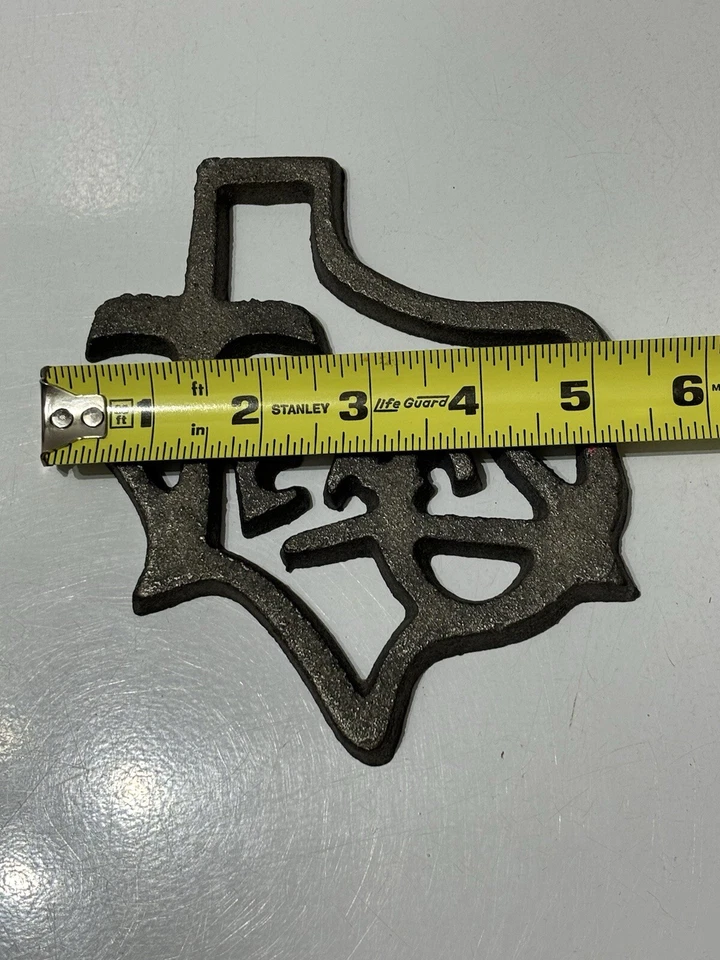 Texas Map Outline Wall Cast Iron Decor Heavy Duty Rustic Metal Look 5.75 inch - Image 3 of 3