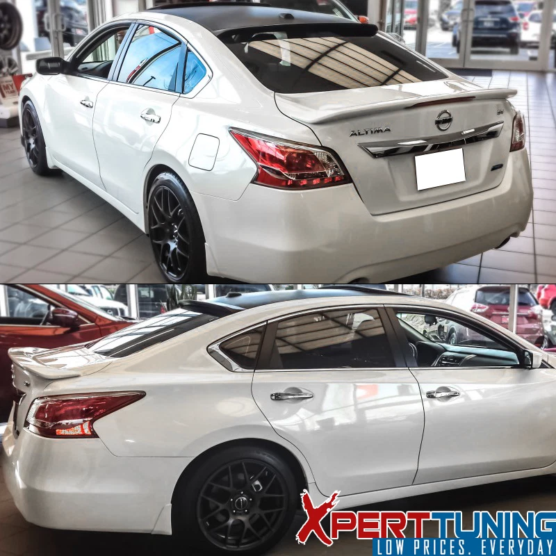 Fits 13-15 Nissan Altima Sedan Matte Black Trunk Spoiler Wing & LED Brake Light Foto 2 de 4