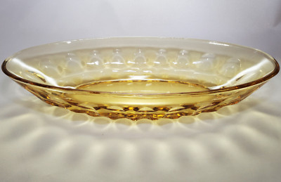 Hazel Atlas El Dorado Eldorado Amber Gold Celery Condiment Oval Bowl Dish