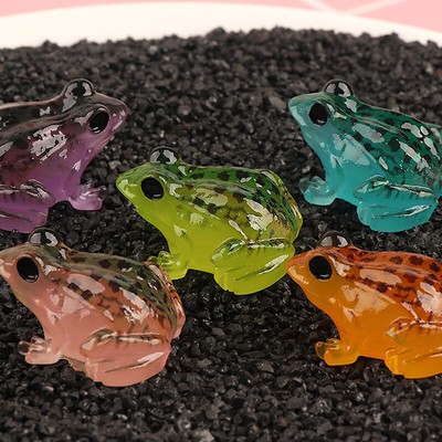 5pcslot Miniatur Luminous Frogs Gartenstatue Fairy Lawn Ornament Dekoration 