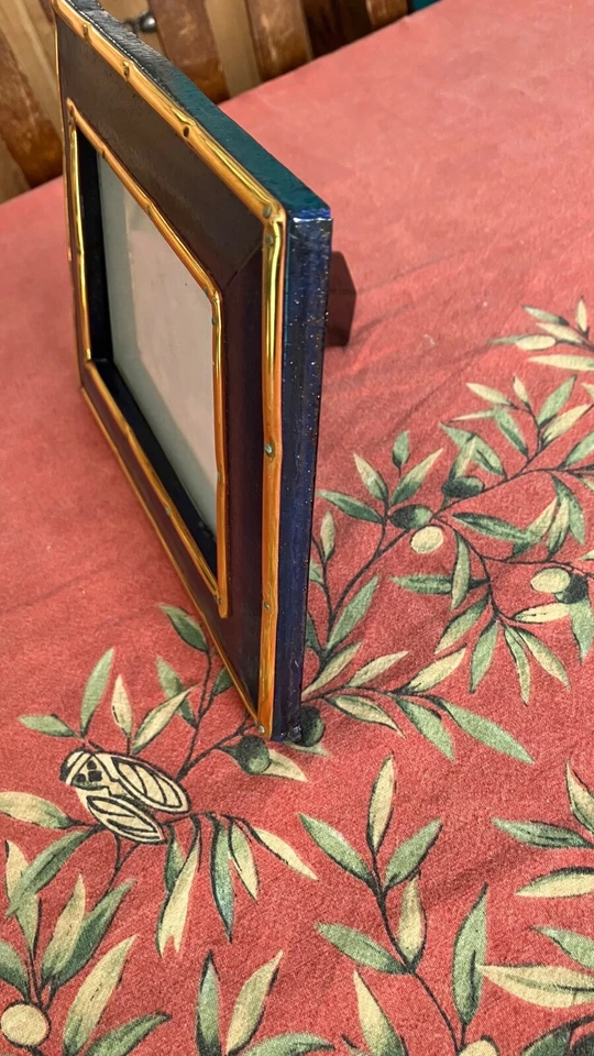 arts and crafts, shabby chic blue and gold picture photo frame - Image 4 of 4