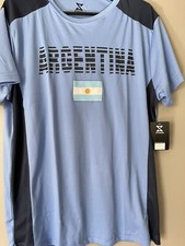 Soccer Argentina Men’s T-shirt Blue With Flag Size XL Striker  Brand New