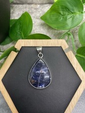 1.9  Labradorite Gemstone Pendant  Bail 925 Silver Plated Handmade New B2252