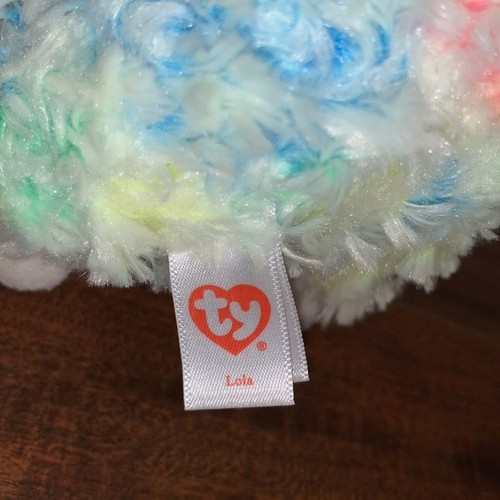 "Ty Beanie Baby Lola The Rainbow Llama peluche animal juguete 12""" - Imagen 5 de 9