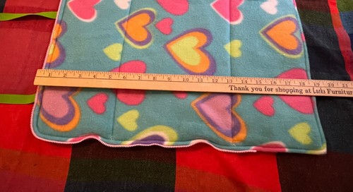 Fits American Girl Doll Quilt Fleece Hearts Sleeping Bag With Zipper - Picture 9 of 11