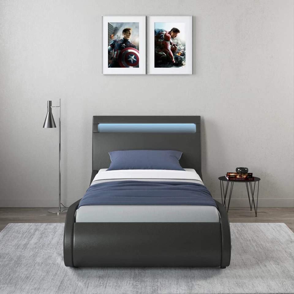 ORION LED LIGHTS BED FRAME - BLACK / WHITE - SINGLE / SMALL DOUBLE / DOUBLE - Image 3 of 4