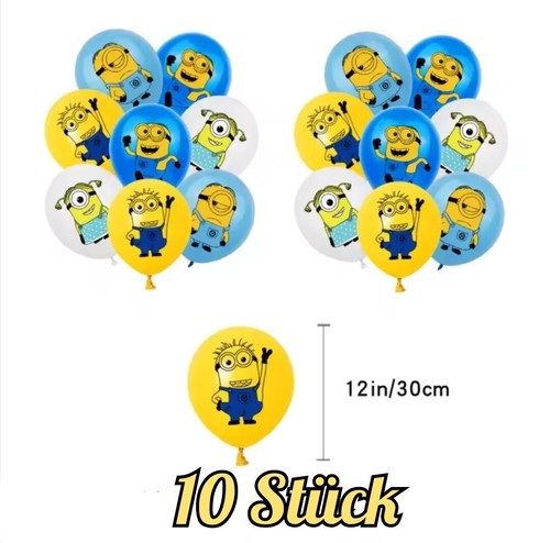 MINIONS BALLON SET ⭐ 10x Minion Luftballons Kindergeburtstag Motto Party Ballons - Bild 2 von 7