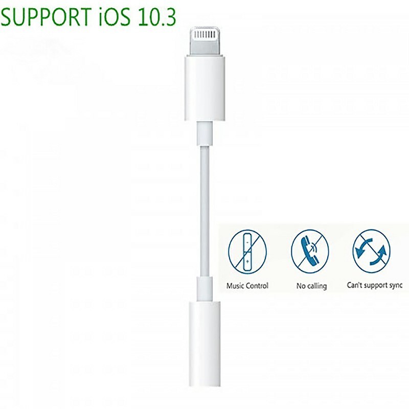 8pin to 3.5mm Female Headphone Jack Adapter for iPhone Compatible with